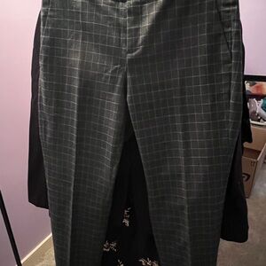 Banana Republic Factory Gray Checkered Straight Leg Pants